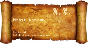Moszt Norman névjegykártya